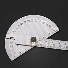 Load image into Gallery viewer, 14.5cm 180 Degree Adjustable Protractor multifunction stainless steel roundhead angle ruler mathematics measuring tool
