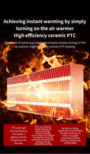 Load image into Gallery viewer, Rotatable Electric Heater Air Heating Blower Portable,Heater with Low Noise,Quicking Heat Width Spread Warming Area Office Warme