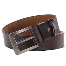 Load image into Gallery viewer, 150 170cm Genuine Leather Men&#39;s Leisure Belt Retro Pin Buckle Good Quality Large Size Male Belts Luxury Designer Belt Mens Gifts