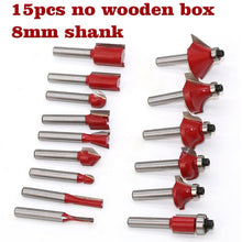 Load image into Gallery viewer, 15pcs/set Woodworking Milling Cutters 1/4&#39;&#39;/8mmShank Carbide Router Bit For Wood Cutter Engraving Cutting Tools
