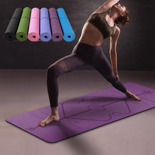 Load image into Gallery viewer, 1830*610*6mm TPE Yoga Mat with Position Line Non Slip Carpet Mat For Beginner Environmental Fitness Gymnastics Mats