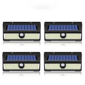 190 LED Solar Lights Outdoor Solar Lamp with PIR Motion Sensor Alert Flashing Waterproof Warning Light for Courtyard Garden Yard