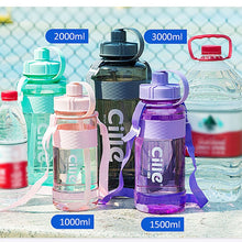 Load image into Gallery viewer, 1L 2L 3L Large Capacity Sports Water Bottles Portable Plastic Outdoor Camping Picnic Bicycle Cycling Climbing Drinking Bottles
