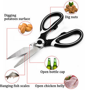 1PC Kitchen Scissors Stainless Steel Food Shears for Meat Vegetables Herb Chicken Scissors Multifunctional Kitchen Tool
