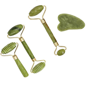 1pc 4 Sizes Facial Massage Roller Plate Double/Single Heads Jade Stone Massager Eye Face Neck Thin Lift Relax Slimming Tools