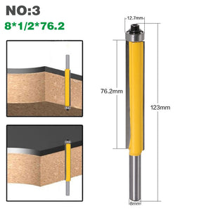 1pc 8mm Shank 2" Flush Trim Router Bit with Bearing for Wood Template Pattern Bit Tungsten Carbide Milling Cutter for Wood 02017