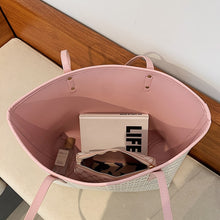 Load image into Gallery viewer, 2 Pçs/set Luxo Designer De Alta Capacidade Sacola Bolsa para As Mulheres  As Tendências Da Marca Designer Listrado Ombro Sho