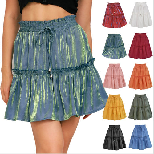 2 PCS/LOT Young Girl's Cotton Pleated Skirts Womens Ruffles Midi Skirt  Plus Size Lolita  Mujer Faldas School Uniform Hotsale