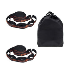 Load image into Gallery viewer, 2 Pcs/Set Hammock Straps Special Reinforced Polyester Straps 5 Ring High Load-Bearing Barbed Black Outdoor Hammock straps