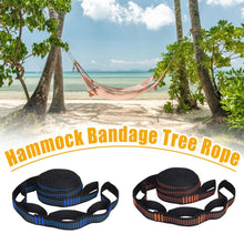 Load image into Gallery viewer, 2 Pcs/Set Hammock Straps Special Reinforced Polyester Straps 5 Ring High Load-Bearing Barbed Black Outdoor Hammock straps