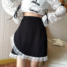 Load image into Gallery viewer, 2 Pcs Set Japanese Lolita Style Sexy Ruffles Shirt Women Kawaii Korean Summer Fashion Outfit Elastic High Waist Lace Mini Sets