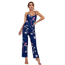 Load image into Gallery viewer, 2 Piece Women Set Bird Print Tops with Long Pants Loose Pajamas Casual Sleepwear Female Home Suits