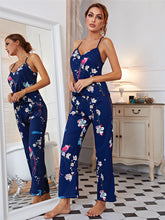 Load image into Gallery viewer, 2 Piece Women Set Bird Print Tops with Long Pants Loose Pajamas Casual Sleepwear Female Home Suits