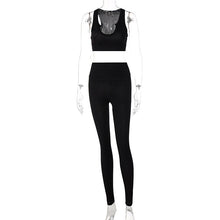 Load image into Gallery viewer, 2 Pieces Sets Womens Outfits Sleeveless Tank Top and Leggings Set Ladies Fashion Fitness Tracksuit Slim Bodycon Summer Clothes