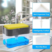 Load image into Gallery viewer, 2-in-1 Sponge Box With Soap Dispenser Double Layer Kitchen Plastic Soap Dispenser Sponge Scrubber Holder Case Boite Rangement