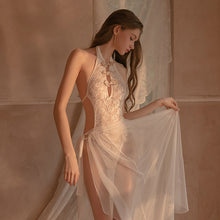 Load image into Gallery viewer, 2-piece Set Sexy Slutty Cheongsam Bodysuit Nightdress Women&#39;s Exotica Lingerie Porno Sex Adult Perspective Lace-up Gauze Skirt