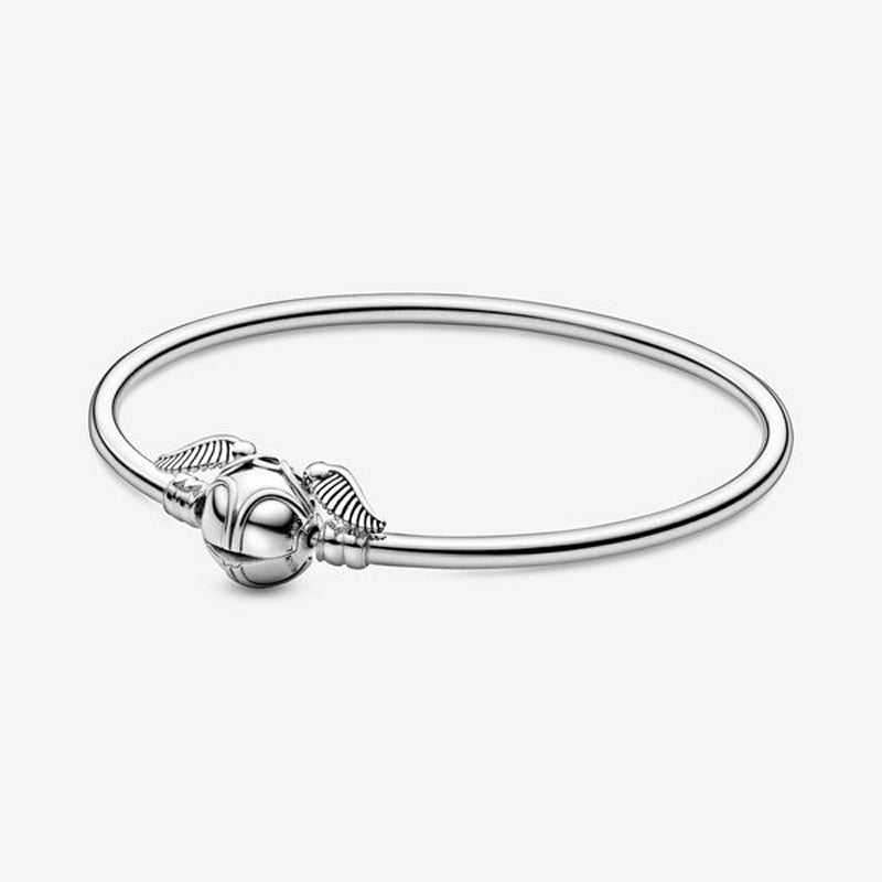2019 new free shipping  925 SILVER  european potter style Moments Snitch Clasp Bangle 16-21cm Z001