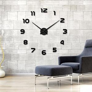 2020  Free Shipping New Clock Watch Wall Clocks Horloge 3d Diy Acrylic Mirror Stickers Home Decoration Living Room Quartz Needle