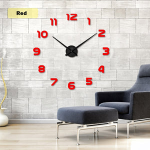 2020  Free Shipping New Clock Watch Wall Clocks Horloge 3d Diy Acrylic Mirror Stickers Home Decoration Living Room Quartz Needle