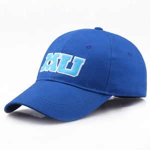 2020 New Monsters University Sullivan Sulley Mike MU Letters Embroidery Baseball Cap Blue Hat One Piece Baseball Caps Sun Hats
