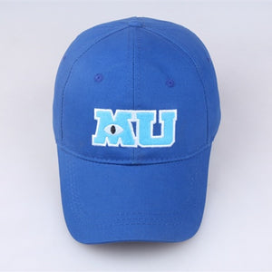 2020 New Monsters University Sullivan Sulley Mike MU Letters Embroidery Baseball Cap Blue Hat One Piece Baseball Caps Sun Hats