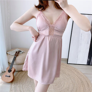 2020 Summer 4PCS Silk Satin Lace Sexy Lingerie Nightgowns Robes Sets for Women Bathrobes Sleepwear Nightdress Night Dress Nighty