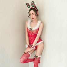 Load image into Gallery viewer, 2020 new sexy lingerie sexy COS plush strap bracelet elk headband net clothes temptation Christmas suit