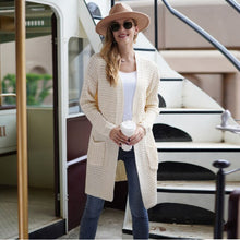 Load image into Gallery viewer, 2021 Autumn And Winter Women Knitted Cardigan Adult Loose Large Solid Color Sweater Ladies Casual Cardigan Sweater Knitted Coat