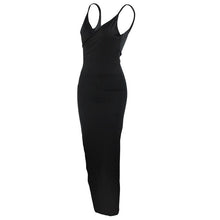 Load image into Gallery viewer, 2021 Autumn New V-neck Sexy Open Back Long Vintage Bodycon Dress Casual Elegant Women Sleeveless Dress Ladies Dresses Gothic