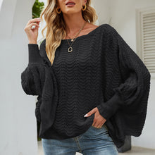 Load image into Gallery viewer, 2021 Autumn Stylish Knitted Sweater Tops Casual Off Shoulder Batwing Sleeve Loose Pullover Solid Color Warm And Sweet Sweater