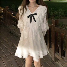 Load image into Gallery viewer, 2021 Autumn Sweet Kawaii Dress Women Lace White Elegant Party Mini Dress Ladies Long Sleeve Casual Cute Korean Fashion Clothing