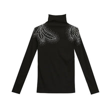 Load image into Gallery viewer, 2021 Autumn Winter New Women&#39;s Tops Shirt Fashion Casual Turtleneck Long Sleeve Hollow Out Hot Drilling Mesh T-Shirt