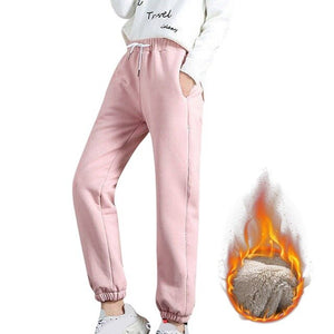 2021 Autumn Women Harem Pants Gym Sweatpants Solid Thick Warm Female Casual Pants Women Sport Running Workout Fleece Trousers