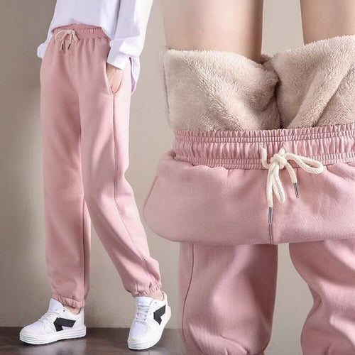 2021 Autumn Women Harem Pants Gym Sweatpants Solid Thick Warm Female Casual Pants Women Sport Running Workout Fleece Trousers