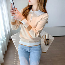 Load image into Gallery viewer, 2021 Autumn and Winter New Shirt Collar Women&#39;s Sweater Temperament Bottoming Shirt Tops Are Thin and Western