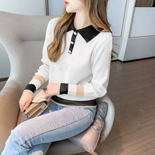 Load image into Gallery viewer, 2021 Autumn and Winter New Shirt Collar Women&#39;s Sweater Temperament Bottoming Shirt Tops Are Thin and Western