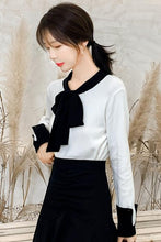 Load image into Gallery viewer, 2021 Bow Tie Korean Style Autumn Knit Aesthetic Sweater  Bottoming Shirt Top Women