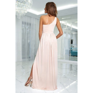 2021 Casual Women One-Shoulder Dresses Solid Color Inclined Shoulder Strapless Elegant A-LINE Ankle-Length Party Sexy Dresses