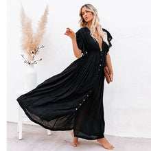 Load image into Gallery viewer, 2021 Crochet White Knitted Beach Cover up dress Tunic Long Pareos Bikinis Cover ups Swim Cover up Robe Plage Beachwear