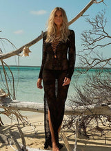 Load image into Gallery viewer, 2021 Crochet White Knitted Beach Cover up dress Tunic Long Pareos Bikinis Cover ups Swim Cover up Robe Plage Beachwear