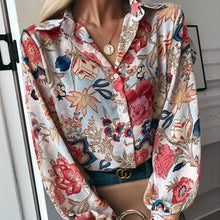 Load image into Gallery viewer, 2021 Fall New Women&#39;s Digital Printing Loose Casual Long Sleeve Shirt Fashion Casual Button Up Blouse Basic Tops Streetwear