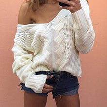 Load image into Gallery viewer, 2021 Fashion Pullovers Sexy Sweaters Women Fall Soft Cotton Loose V-neck Knitted Hot Tide Winter Korean Casual Simple Chic Tops