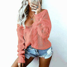 Load image into Gallery viewer, 2021 Fashion Pullovers Sexy Sweaters Women Fall Soft Cotton Loose V-neck Knitted Hot Tide Winter Korean Casual Simple Chic Tops