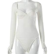 Load image into Gallery viewer, 2021 Fashion Women Summer Solid Bodysuit Slim Long Sleeve V Neck Sexy New Low-Cut Skinny Ladies Siamese Briefs