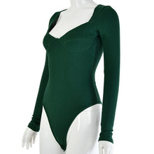 Load image into Gallery viewer, 2021 Fashion Women Summer Solid Bodysuit Slim Long Sleeve V Neck Sexy New Low-Cut Skinny Ladies Siamese Briefs