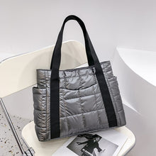 Load image into Gallery viewer, 2021 Hit Winter Brand Textured Padded Design Duffel Bag for Women Big Totes Plaid Shoulder Bags Designer Nylon Shopper Handbags