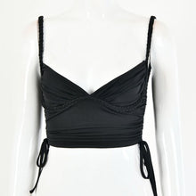 Load image into Gallery viewer, 2021 Hot Selling Women&#39;s Summer New Personality Drawstring Fold Sling Short Tank Upper Outer Garment Sleeveless Tops