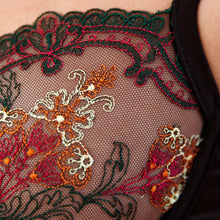 Load image into Gallery viewer, 2021 Lace Perspective Flower Embroidered Sexy Lingerie Set Underwire Gathers Bra Panties Garters See-through Erotic Thong Suit