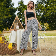 Load image into Gallery viewer, 2021 New  2 Pecs Suit Summer Tracksuit Sets Womens Outfits Boho Beach Style Print Underwear Loose Wide Leg Pants Ropa New