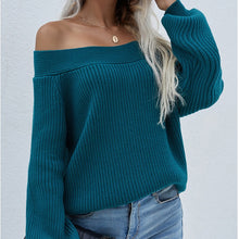 Load image into Gallery viewer, 2021 New Autumn Oversized White Sweater Women Slash Neck Knitted Winter Sweaters Casual Knitwear Pullovers Jumper Pull Femme